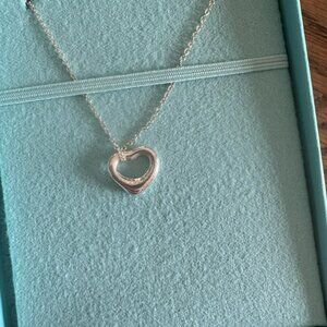 Tiffany & Co. Elsa Peretti Sterling Silver 16" Open Heart Necklace 25152336
